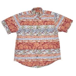 The Territory Ahead Shirt XL Short Sleeve Button Up Polynesian Hawaiian Floral